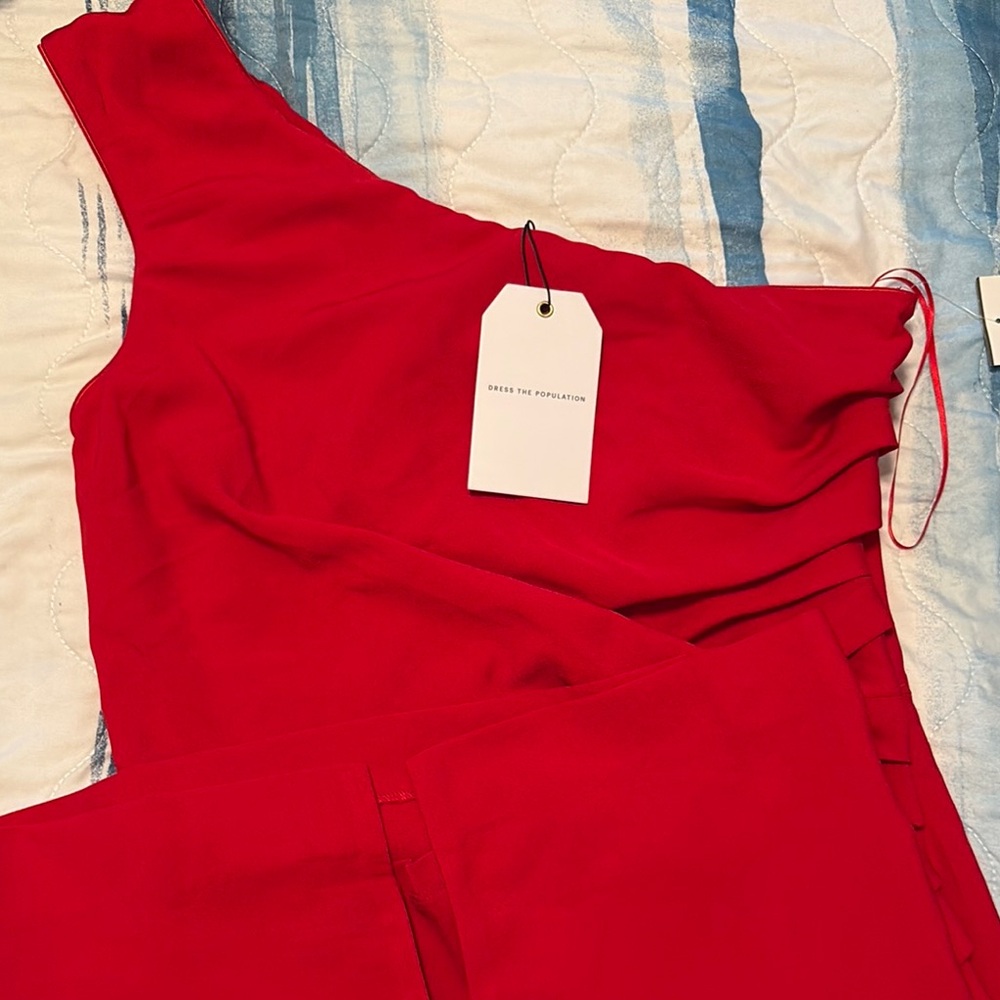 Elegant Red One-Shoulder Dress